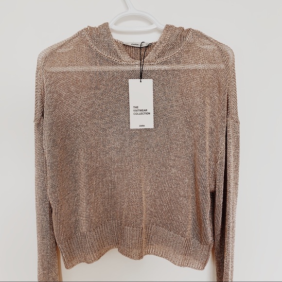 Zara Tops - ZARA cable knitted hoodie